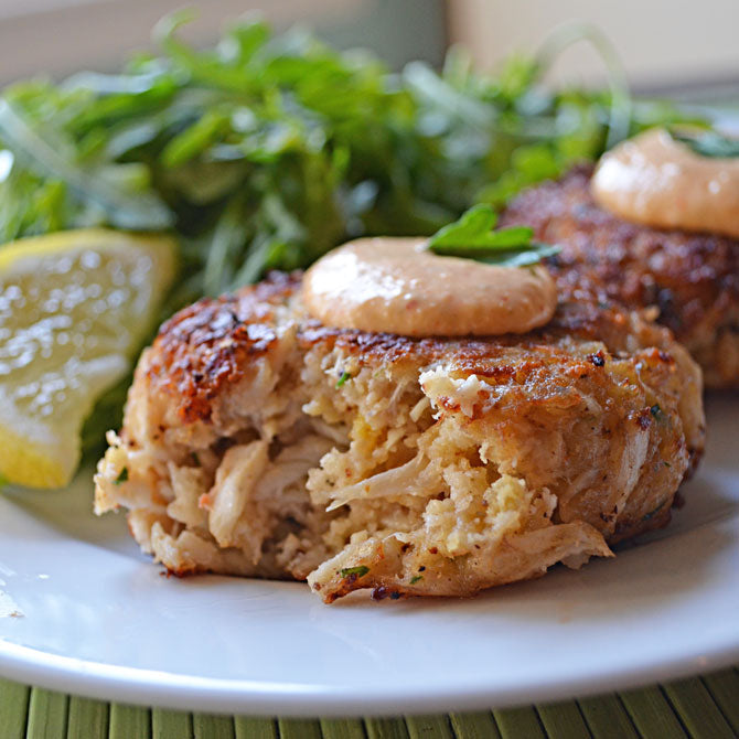 Maryland Crab Cakes with Terrapin Ridge Farms Sriracha Horseradish Sauce