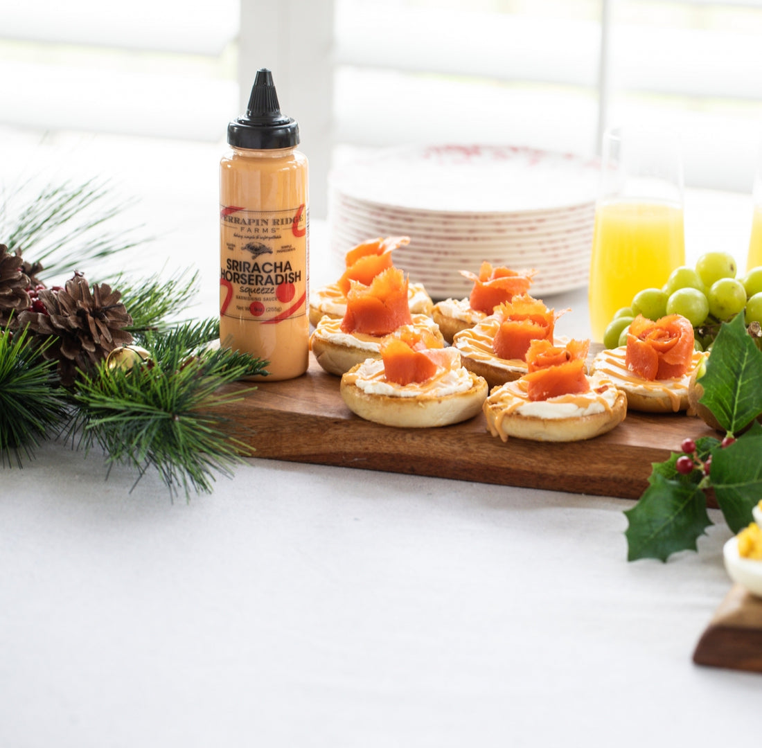 Mini Lox Bagels with Sriracha