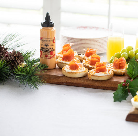 Mini Lox Bagels with Sriracha