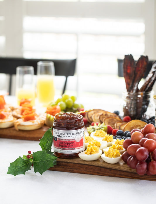 Hot Pepper Bacon Jam Deviled Eggs