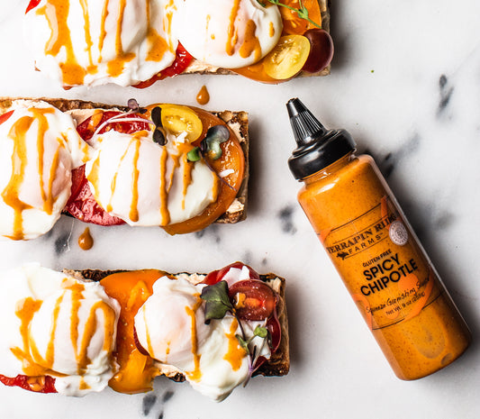 Chipotle Eggs Benedict with Goat Cheese Spread
