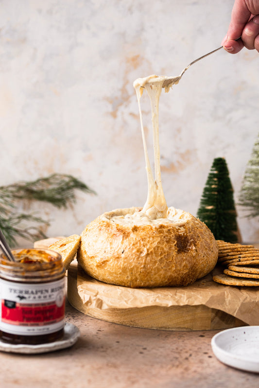 Cheesy Bacon Jam Bread Bowl