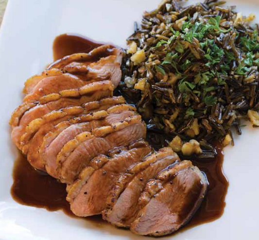 Caramelized Duck w/ Walnut Parsley Rice