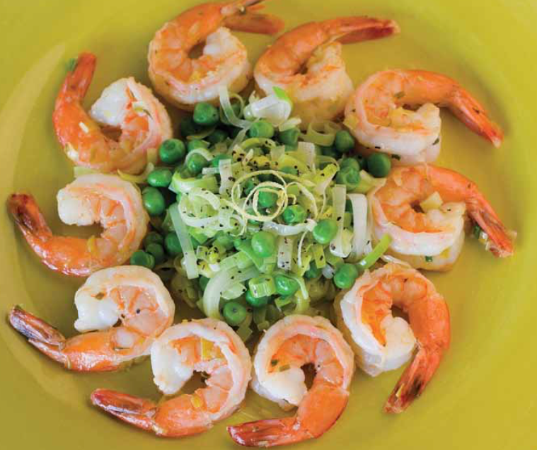 Lemon Tarragon Shrimp with Peas