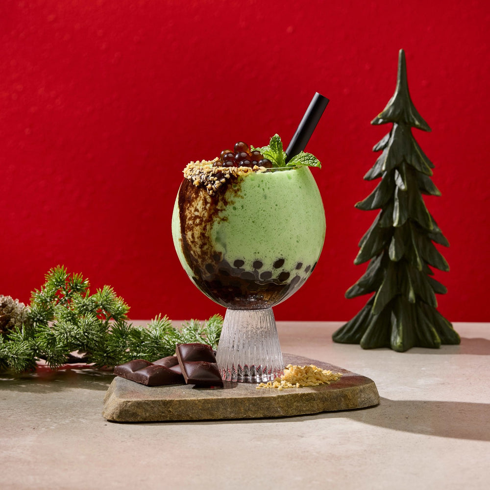 Festive Chocolate Green Tea Boba